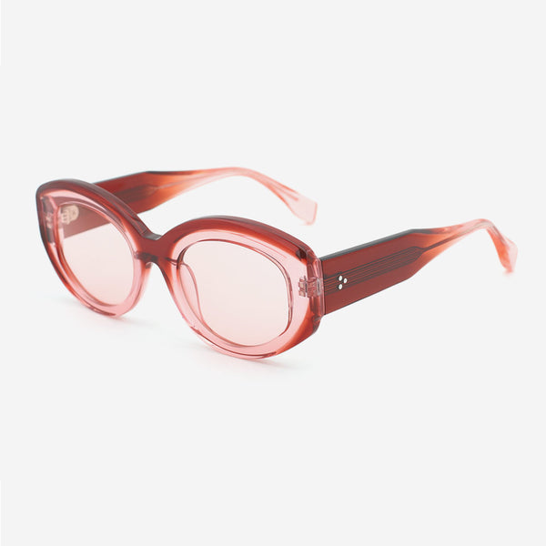 Cat Eye Laminated Acetate Female Sunglasses 24A3064A