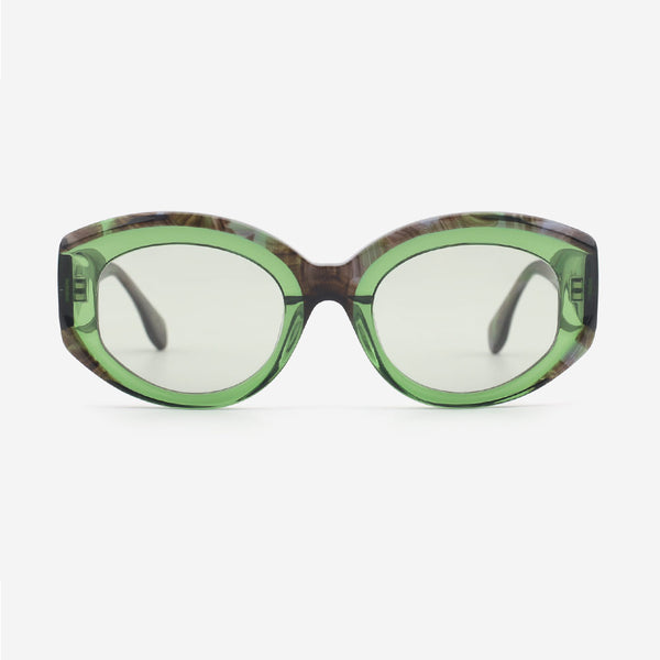 Cat Eye Laminated Acetate Female Sunglasses 24A3064A