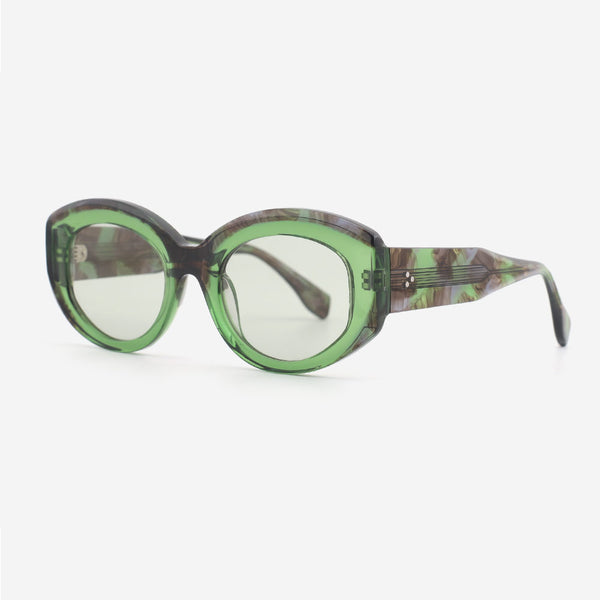 Cat Eye Laminated Acetate Female Sunglasses 24A3064A