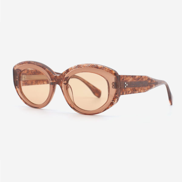 Cat Eye Laminated Acetate Female Sunglasses 24A3064A