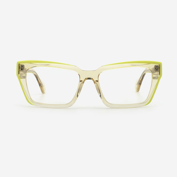 Square Cat Eye Laminated Acetate Female Optical Frames 24A3108