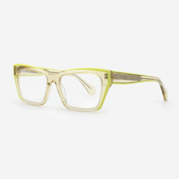 Square Cat Eye Laminated Acetate Female Optical Frames 24A3108