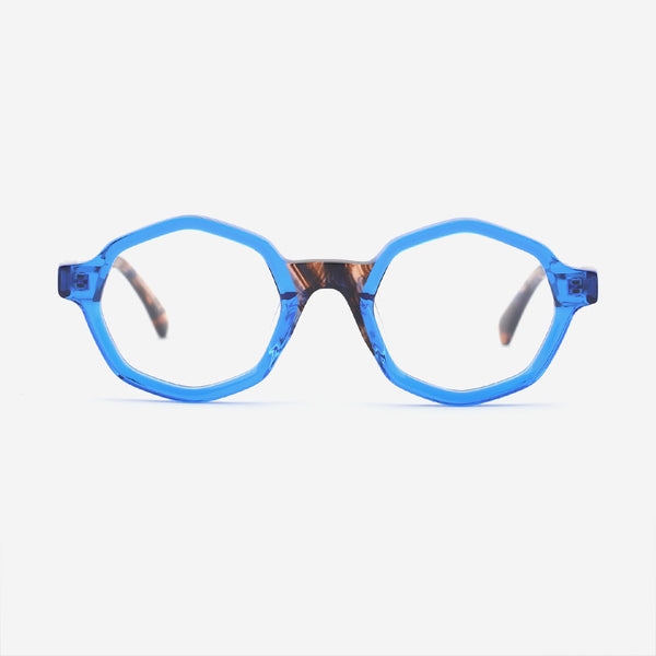 Polygon Laminated Acetate And Metal Combined Unisex Optical Frames 24A3136