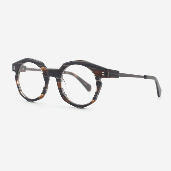 Irregularly Acetate And Metal Combined Unisex Optical Frames 24A3137