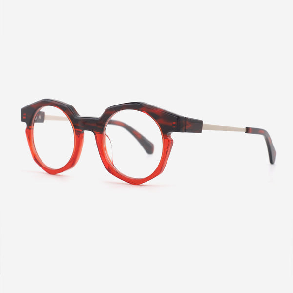 Irregularly Acetate And Metal Combined Unisex Optical Frames 24A3137