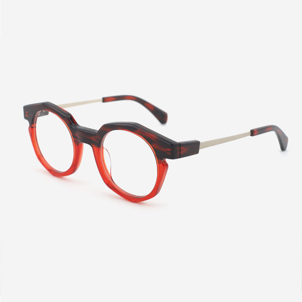 Irregularly Acetate And Metal Combined Unisex Optical Frames 24A3137