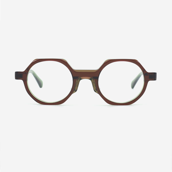 Geometric Acetate And Metal Combined Unisex Optical Frames 24A3138