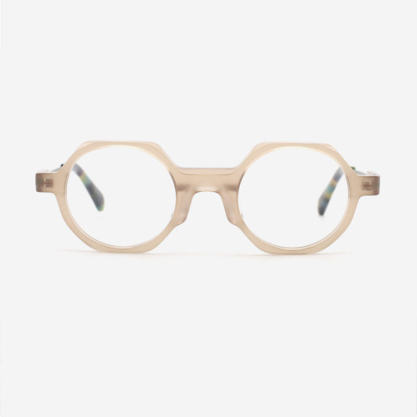 Geometric Acetate And Metal Combined Unisex Optical Frames 24A3138