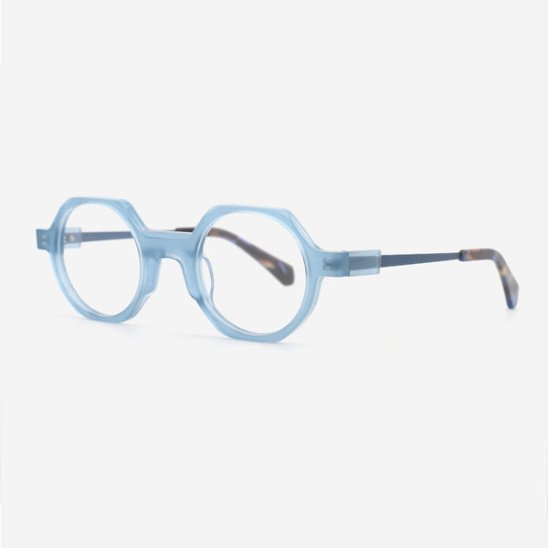 Geometric Acetate And Metal Combined Unisex Optical Frames 24A3138