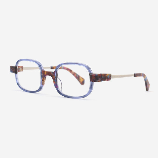 Geometric Acetate And Metal Combined Unisex Optical Frames 24A3140