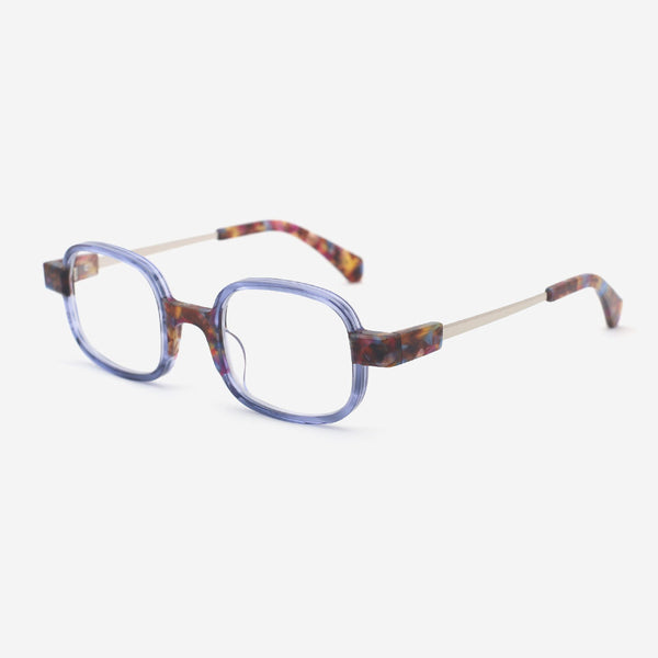 Geometric Acetate And Metal Combined Unisex Optical Frames 24A3140