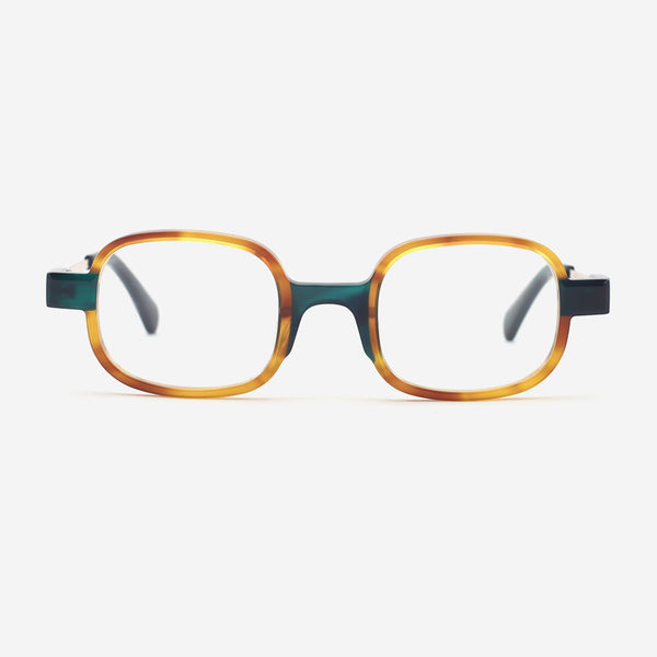 Geometric Acetate And Metal Combined Unisex Optical Frames 24A3140