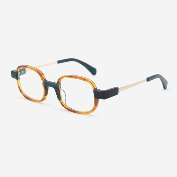 Geometric Acetate And Metal Combined Unisex Optical Frames 24A3140