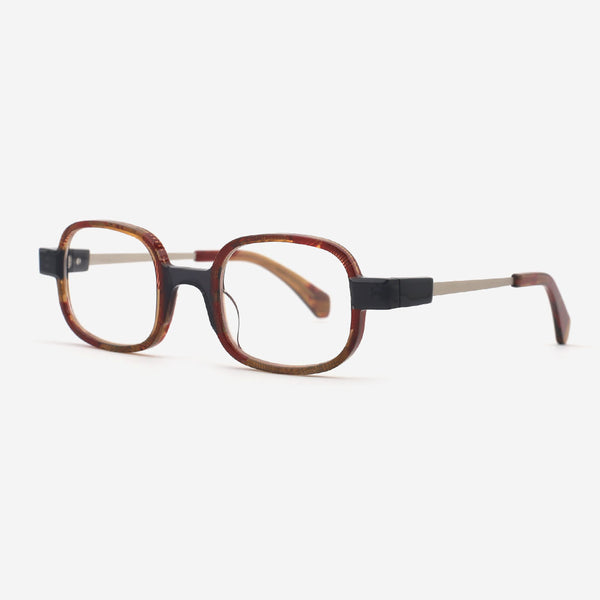 Geometric Acetate And Metal Combined Unisex Optical Frames 24A3140