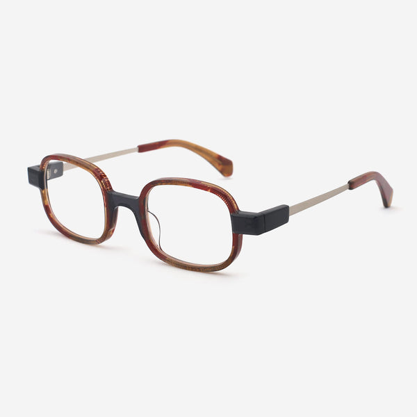 Geometric Acetate And Metal Combined Unisex Optical Frames 24A3140