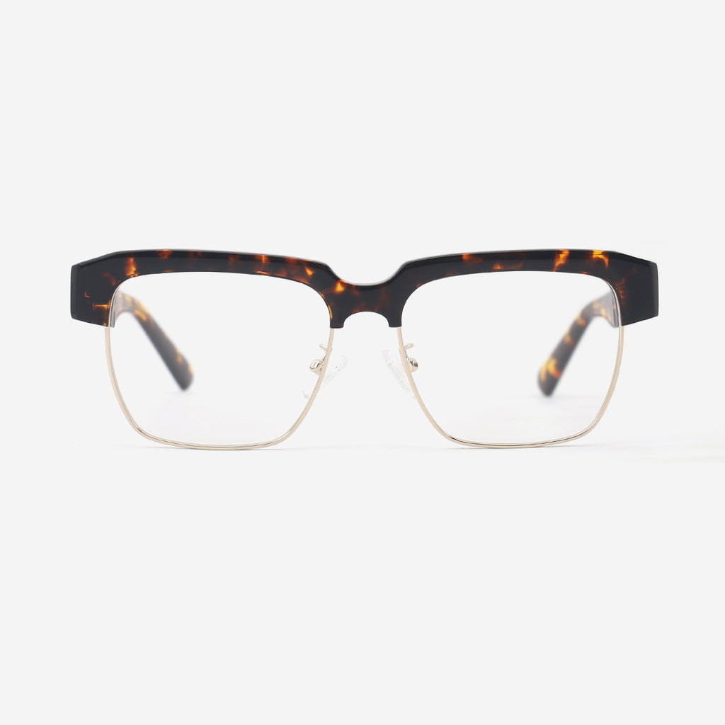 Square Acetate And Metal Combined Unisex Optical Frames 24A3296