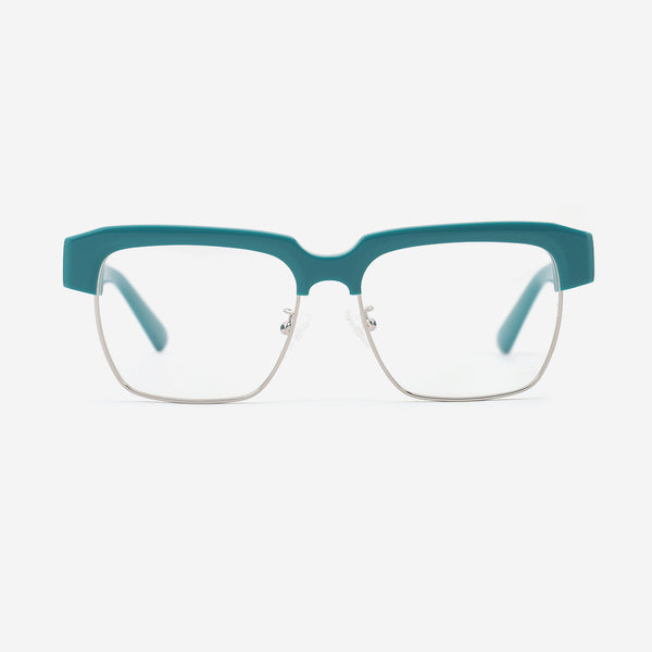 Square Acetate And Metal Combined Unisex Optical Frames 24A3296