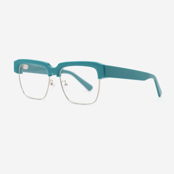 Square Acetate And Metal Combined Unisex Optical Frames 24A3296