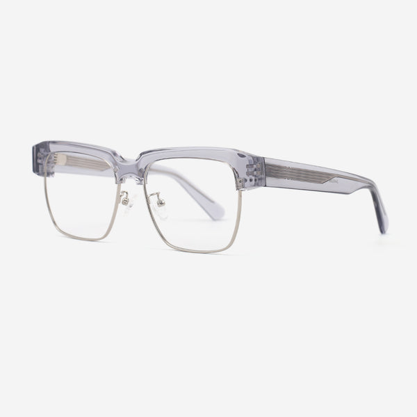 Square Acetate And Metal Combined Unisex Optical Frames 24A3296