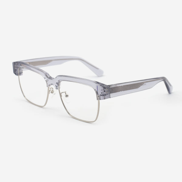 Square Acetate And Metal Combined Unisex Optical Frames 24A3296