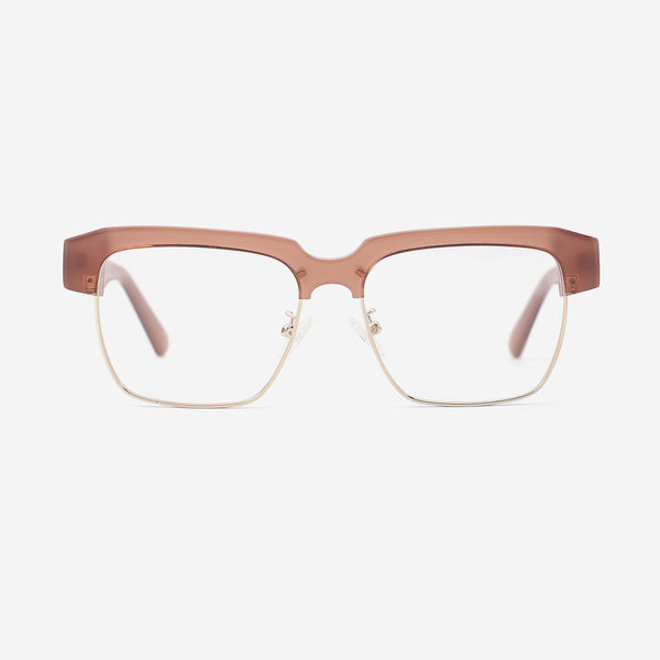 Square Acetate And Metal Combined Unisex Optical Frames 24A3296