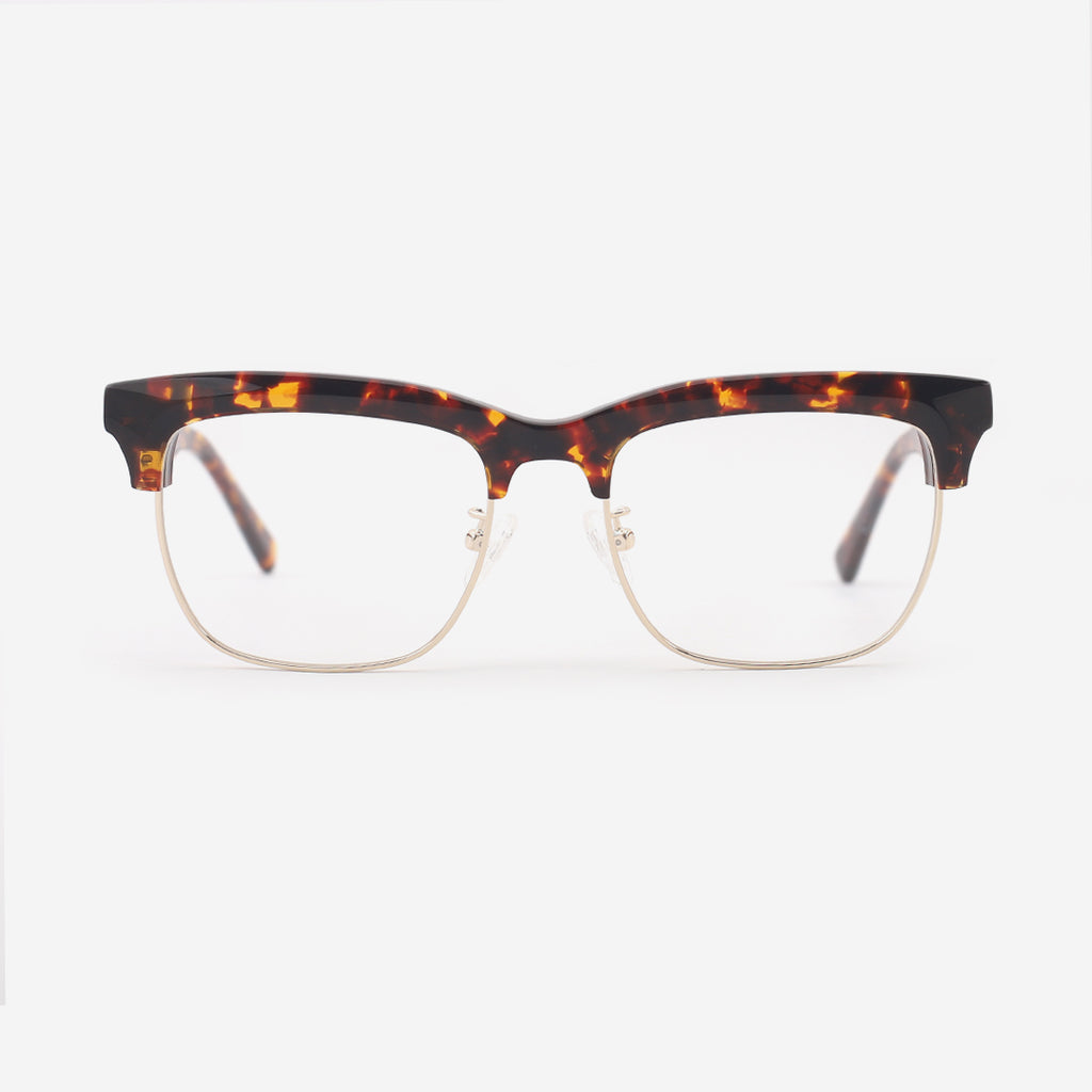 Square Acetate And Metal Combined Unisex Optical Frames 24A3297