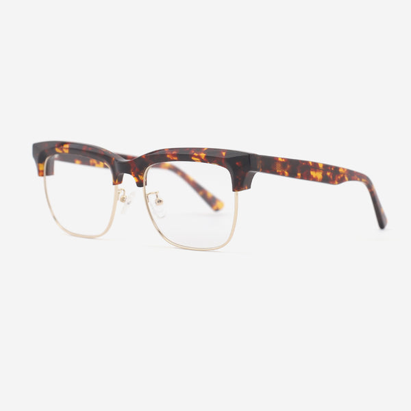 Square Acetate And Metal Combined Unisex Optical Frames 24A3297