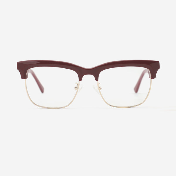 Square Acetate And Metal Combined Unisex Optical Frames 24A3297