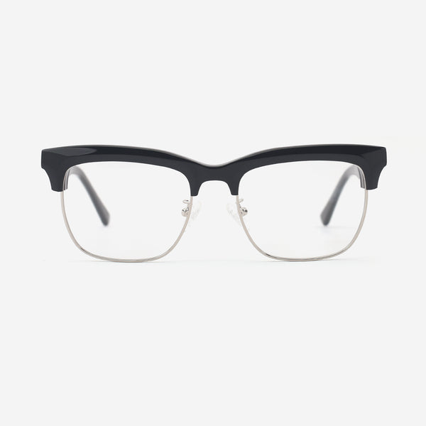 Square Acetate And Metal Combined Unisex Optical Frames 24A3297