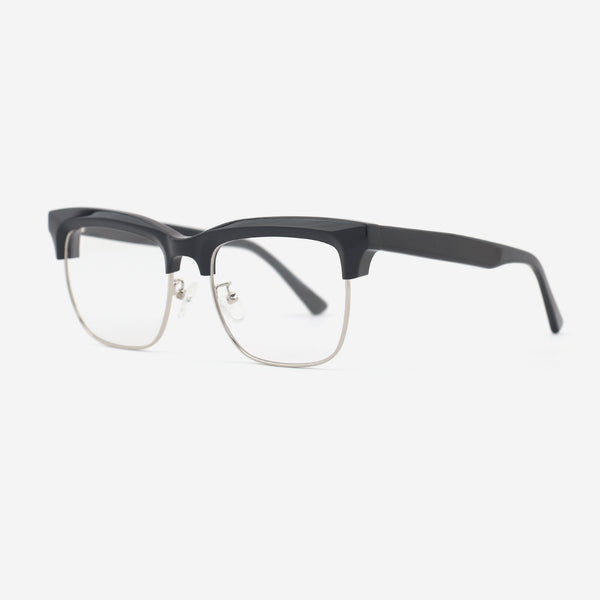 Square Acetate And Metal Combined Unisex Optical Frames 24A3297