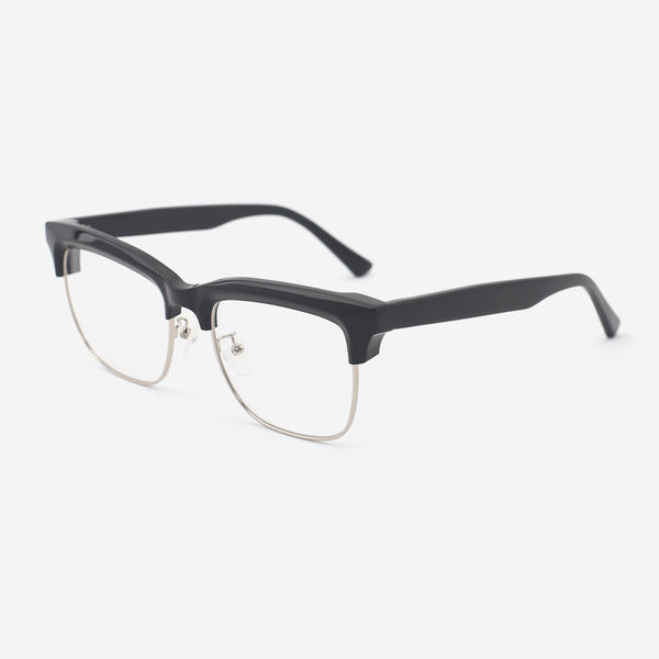 Square Acetate And Metal Combined Unisex Optical Frames 24A3297