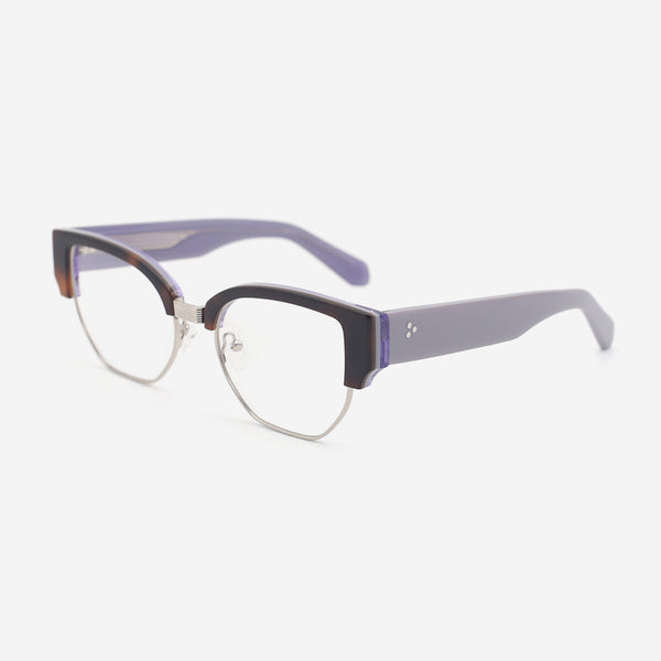 Cat Eye Acetate And Metal Combined Female Optical Frames 24A3298