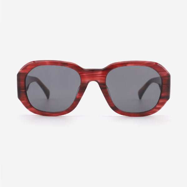Stylish Round Thick Acetate Unisex Sunglasses 24A8008