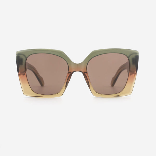 Stylish Square Laminated Acetate Unisex Sunglasses 24A8033