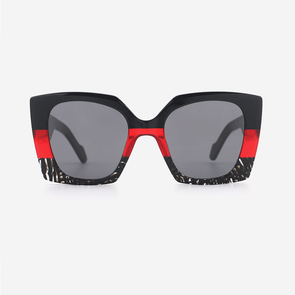 Stylish Square Laminated Acetate Unisex Sunglasses 24A8033