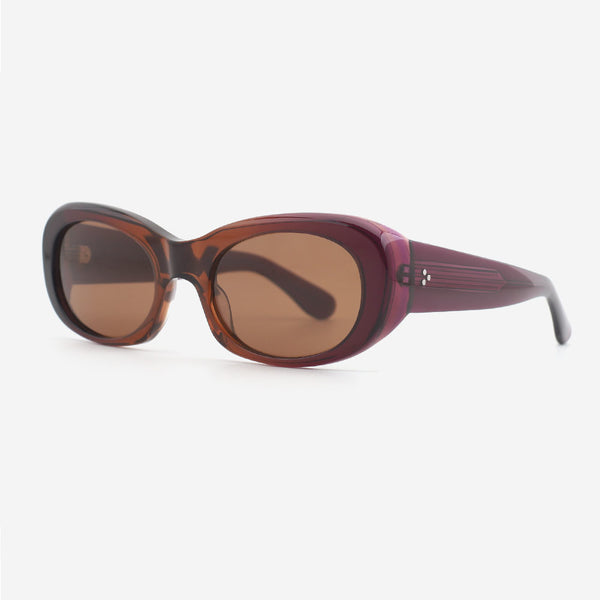 Trendy Oval Acetate Female Sunglasses 24A8051