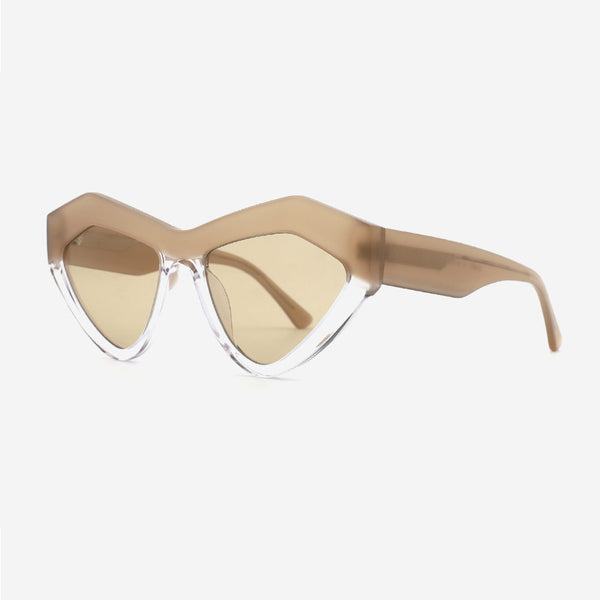 Geometric Laminated Acetate Female Sunglasses 24A8071