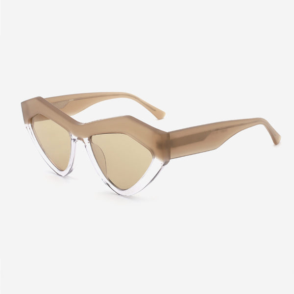 Geometric Laminated Acetate Female Sunglasses 24A8071