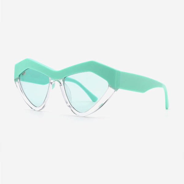 Geometric Laminated Acetate Female Sunglasses 24A8071