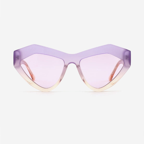 Geometric Laminated Acetate Female Sunglasses 24A8071