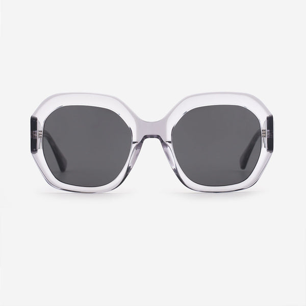 Geometric Round Laminated Acetate Unisex Sunglasses 24A8072