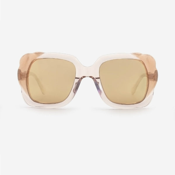 Unique Rectangularl Laminated Acetate Female Sunglasses 24A8074