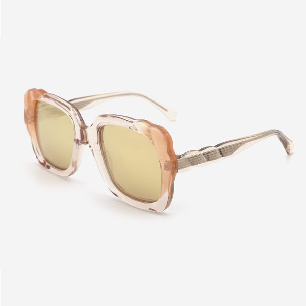 Unique Rectangularl Laminated Acetate Female Sunglasses 24A8074