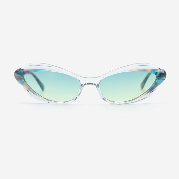 Cat Eye Laminated Acetate Female Sunglasses 24A8075