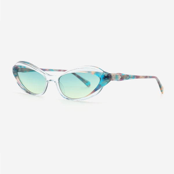 Cat Eye Laminated Acetate Female Sunglasses 24A8075