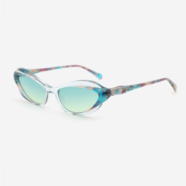 Cat Eye Laminated Acetate Female Sunglasses 24A8075