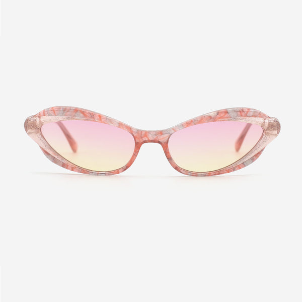 Cat Eye Laminated Acetate Female Sunglasses 24A8075