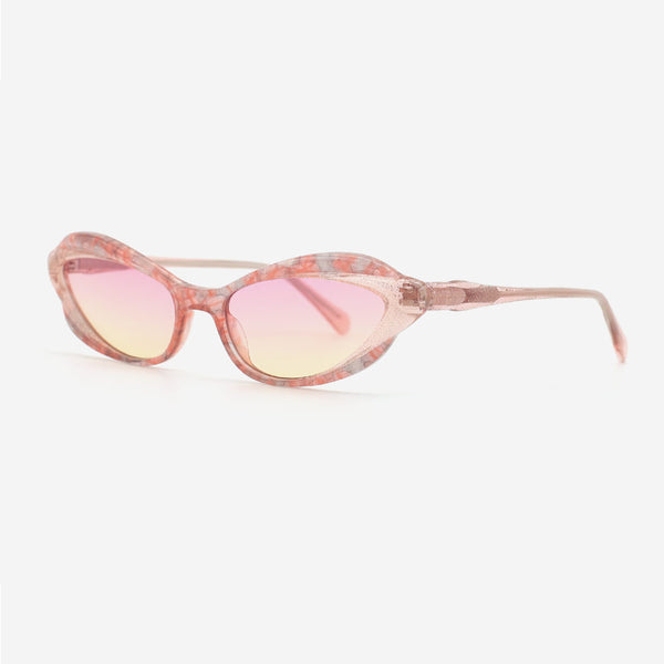 Cat Eye Laminated Acetate Female Sunglasses 24A8075