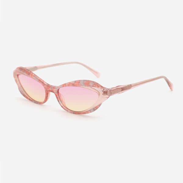 Cat Eye Laminated Acetate Female Sunglasses 24A8075