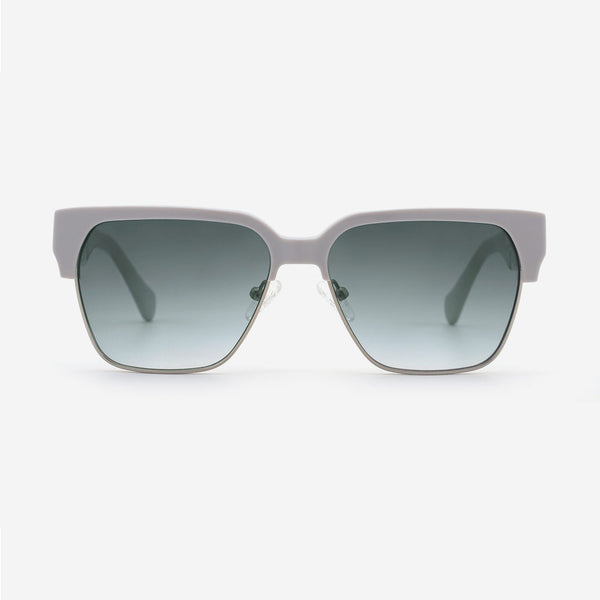 Square Acetate And Metal Combined Unisex Sunglasses 24A8080